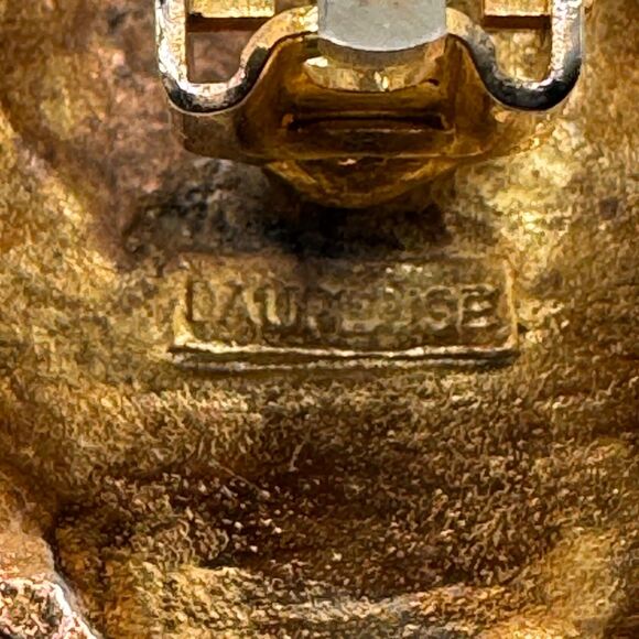 Vintage Dauplaise Clip-on Earrings Faux Pearls Gold Tone Setting 80s-90s - Picture 10 of 11